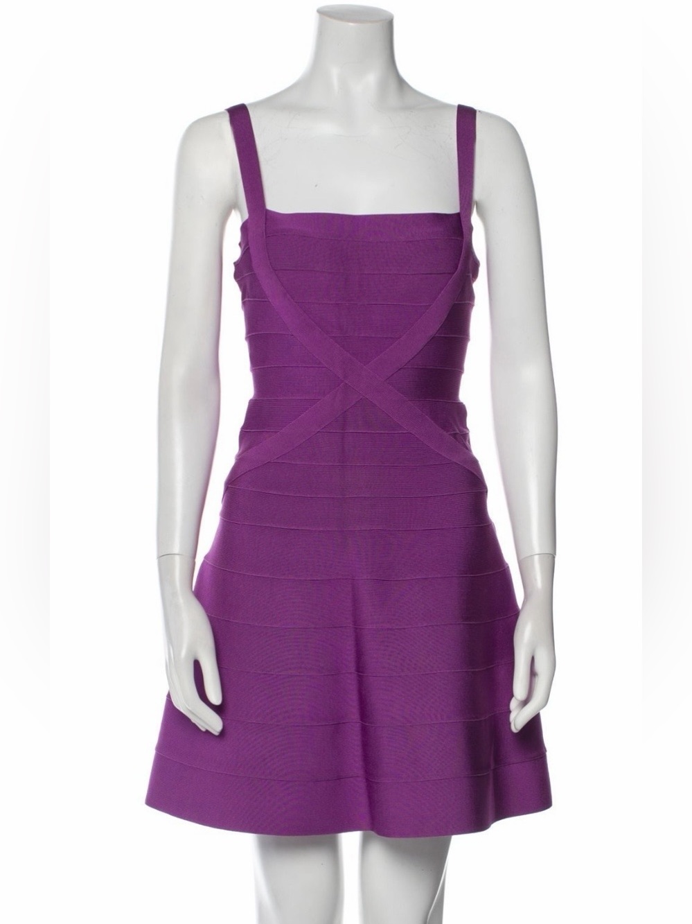 Herve Leger Fuchsia Bandage A-Line Mini Dress